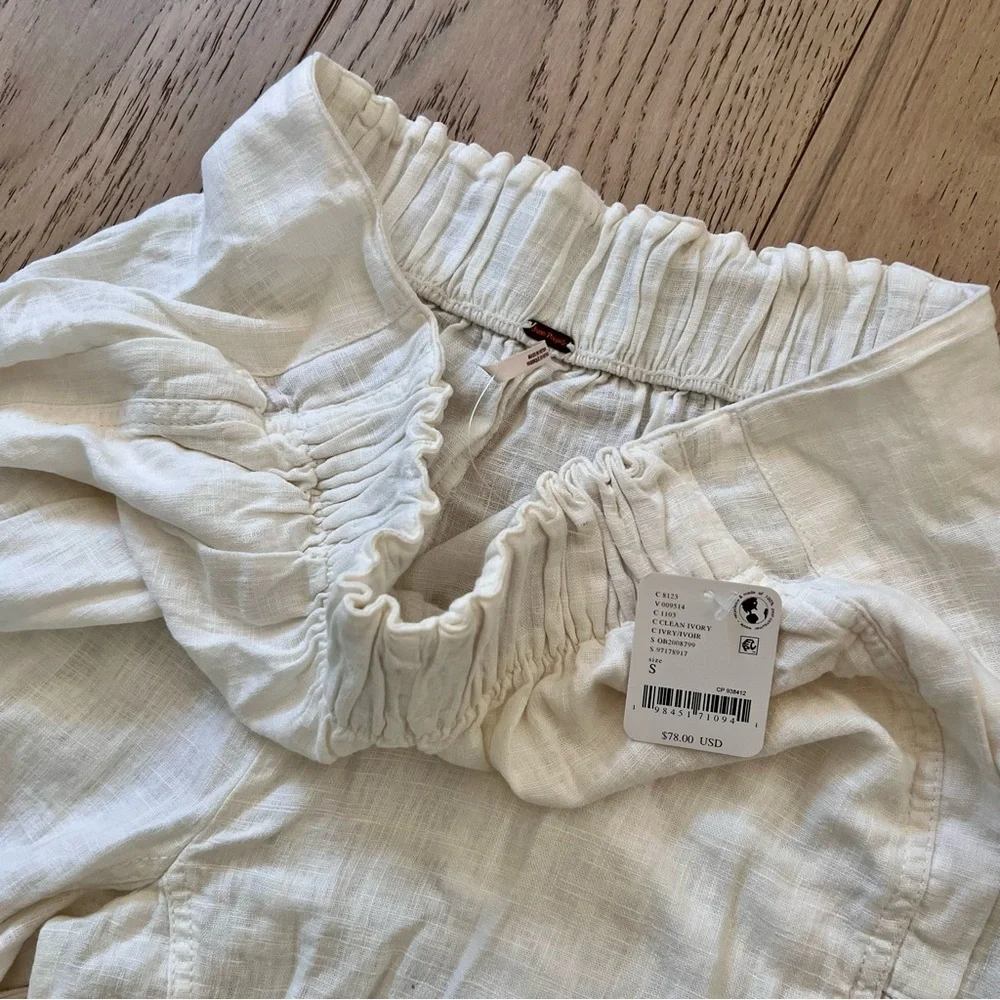 Free People Days End Linen Pants - white - Picture 4 of 4